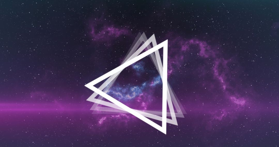 Abstract Triangles Spinning Against Galactic Background