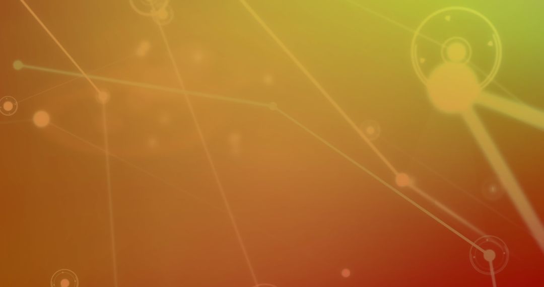 Abstract Connections and Light Trails on Warm Color Gradient Background