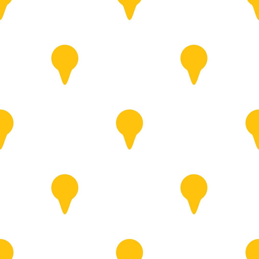 Seamless Yellow Map Pin Pattern on Transparent Background