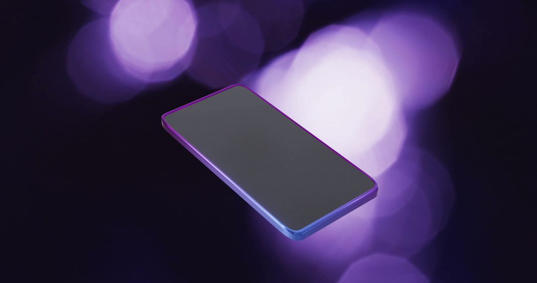 Futuristic Smartphone Display with Neon Bokeh Background