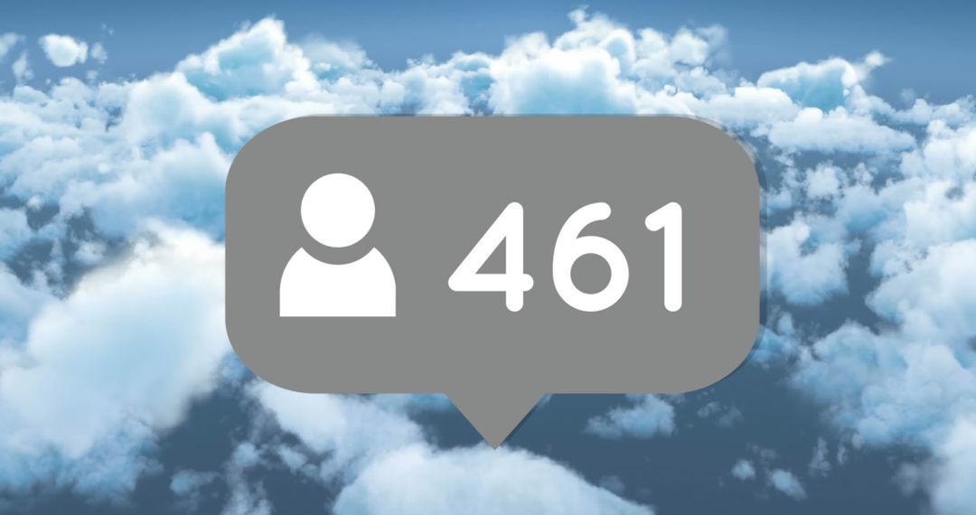 Social Media Engagement Icon Over Cloud Background
