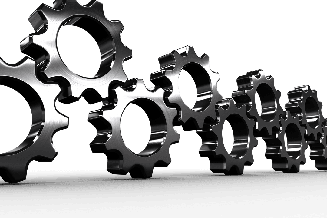 Transparent Metal Cogs and Wheels in Linear Connection