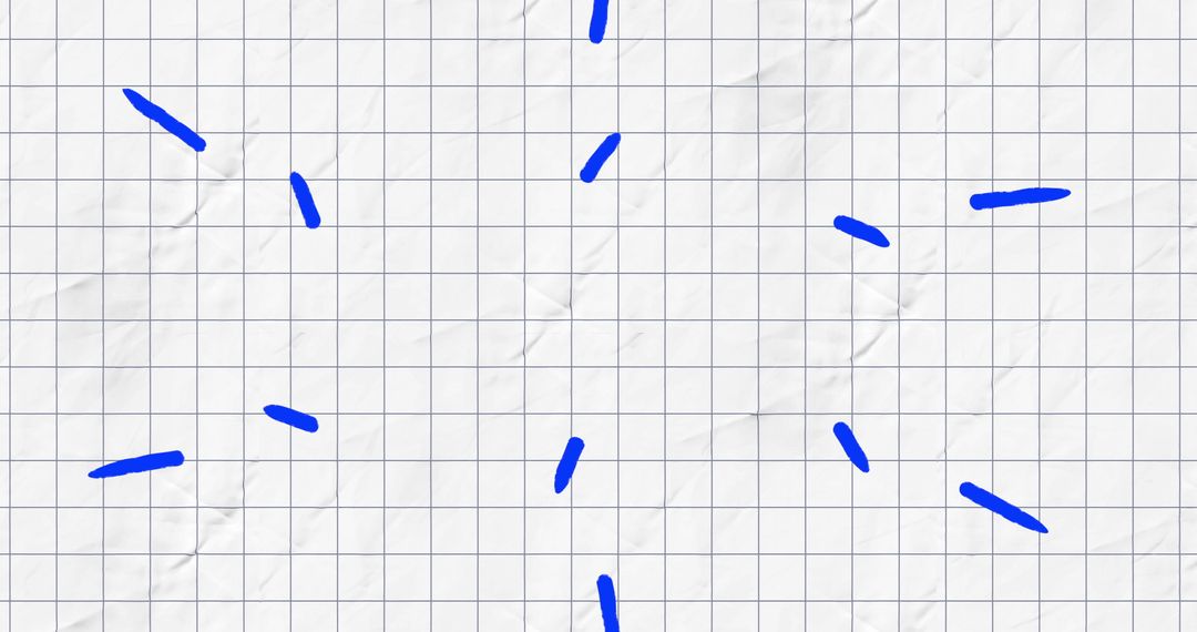 Six Blue Arrows Pointing Inwards on White Grid Background