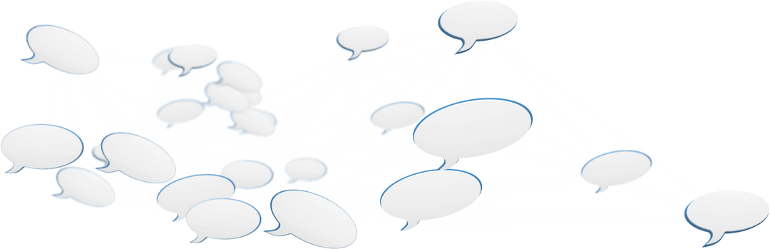 Connected Speech Bubbles on Transparent Background