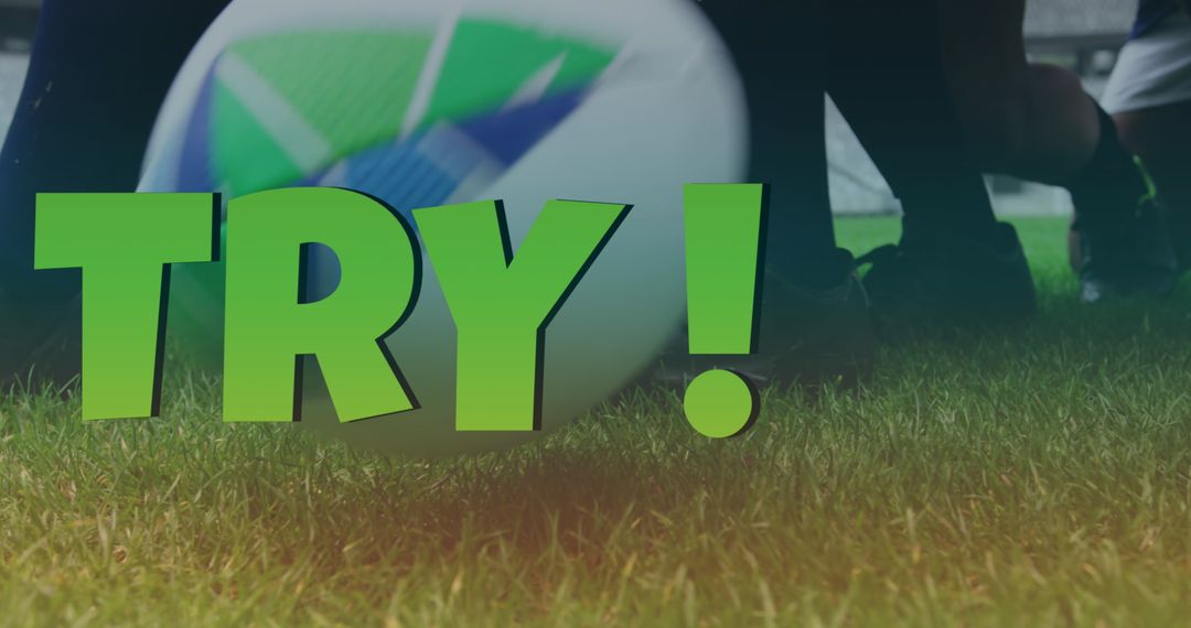 Dynamic Rugby Players during Exciting Match Attempt