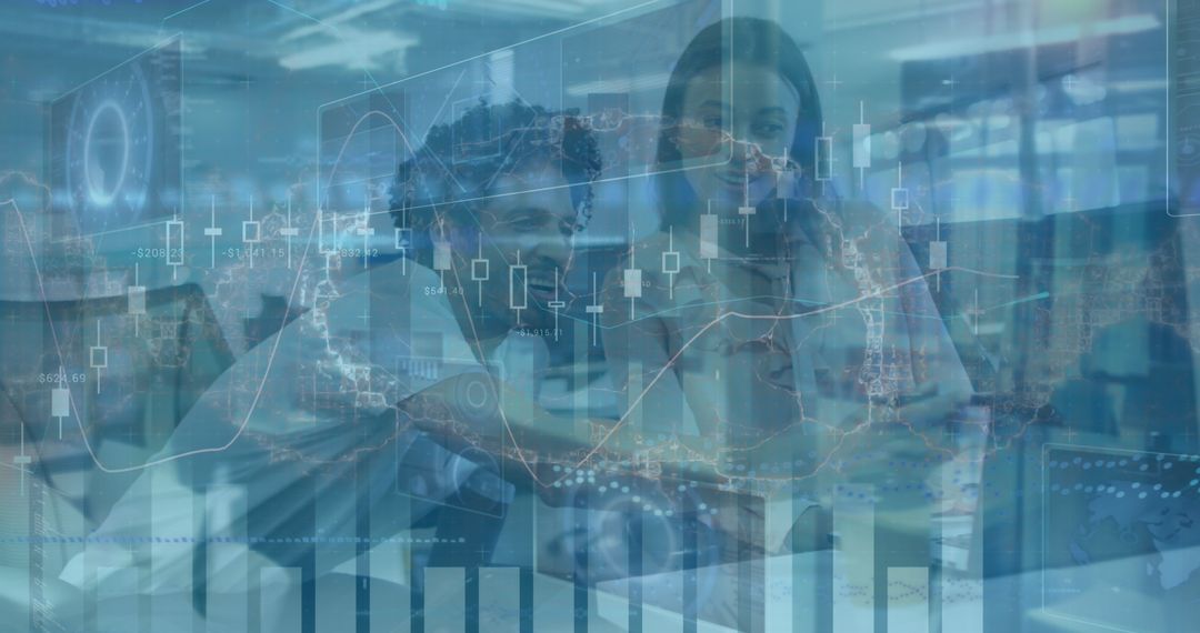 Diverse Professionals Discussing Data with Brain Overlay