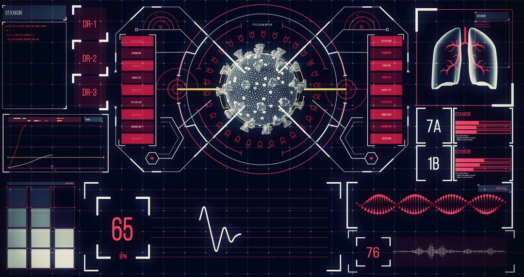 Digital Analysis of Coronavirus on Futuristic Interface