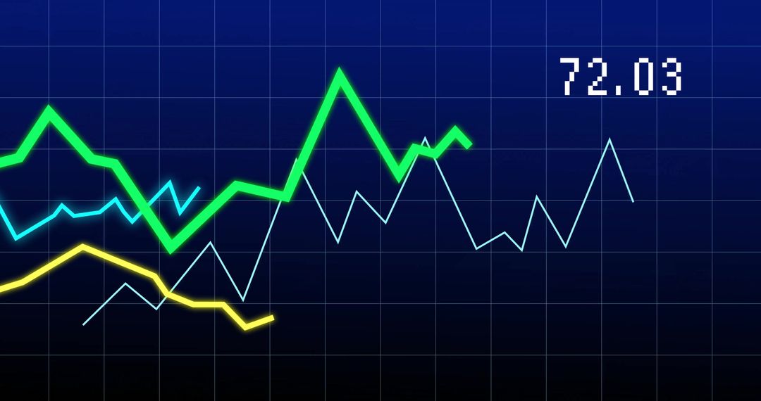 Fluctuating Stock Market Graph with Dramatic Peaks