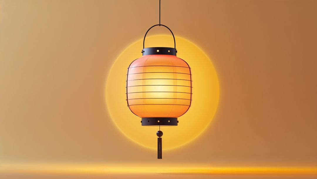 Ribbed Autumn Lantern Casting Warm Ambient Glow