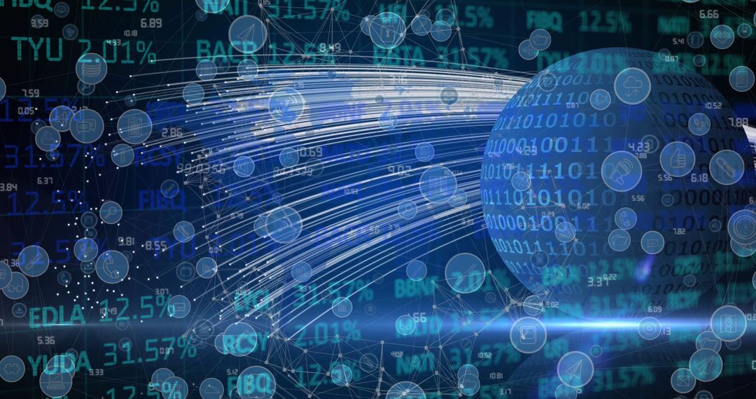 Globe with Financial Data and Digital Overlay