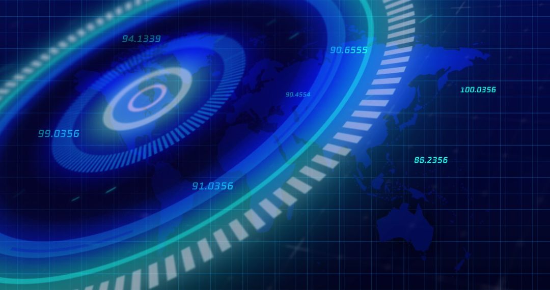 Futuristic Digital Interface with Global Analytics