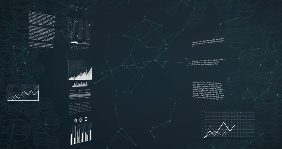 Futuristic Digital Interface Abstract with Graphs and Charts