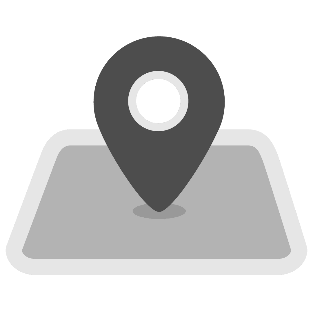 Minimalist Grey Destination Pin on Transparent Background