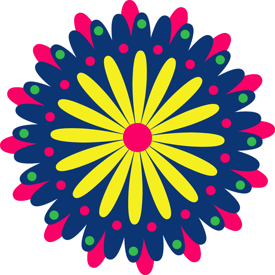 Vibrant Geometric Mandala on Transparent Background