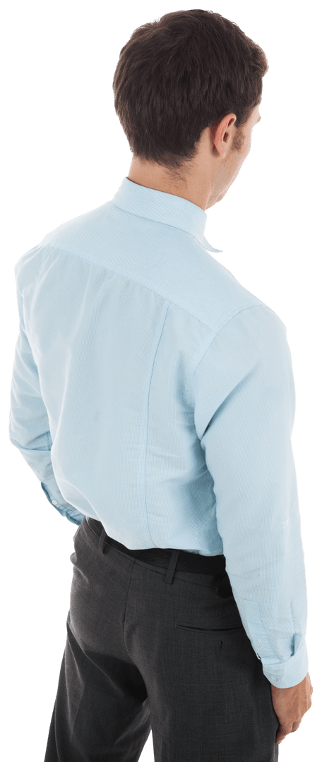 Transparent Elegance in Business Attire Against White