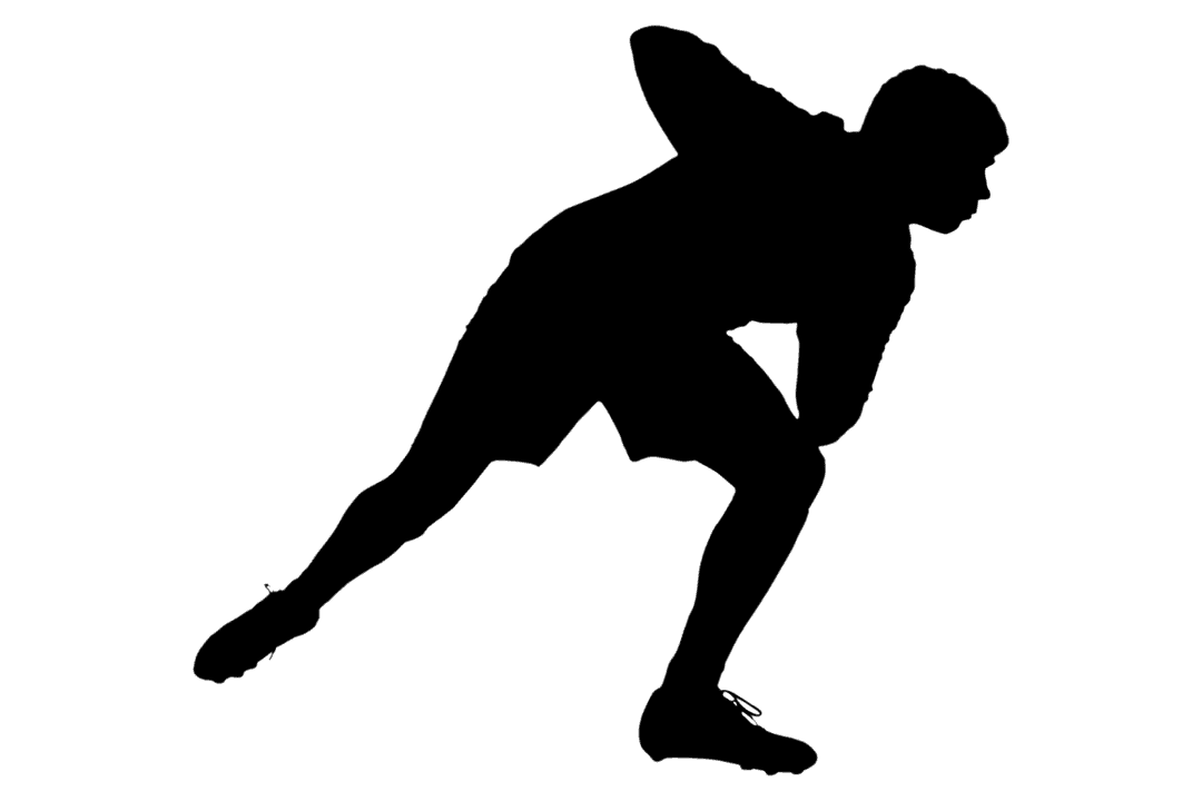 Transparent Silhouette of Male Rugby Player in Dynamic Motion