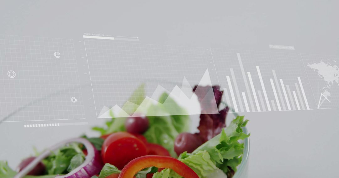 Digital Food Analysis with Fresh Vegetables and Data Graphics