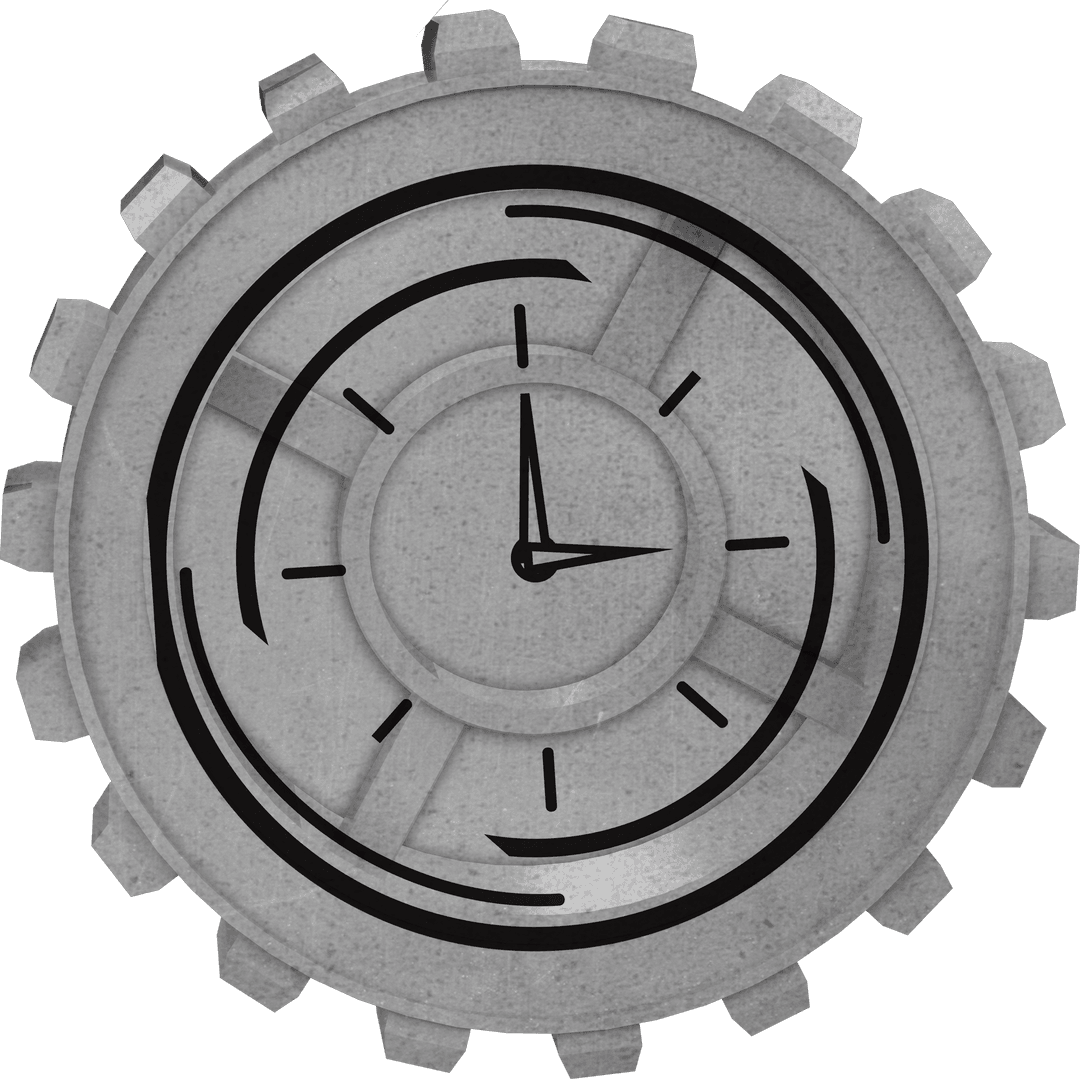 Transparent Gear Clock with Futuristic Design and Intricate Details