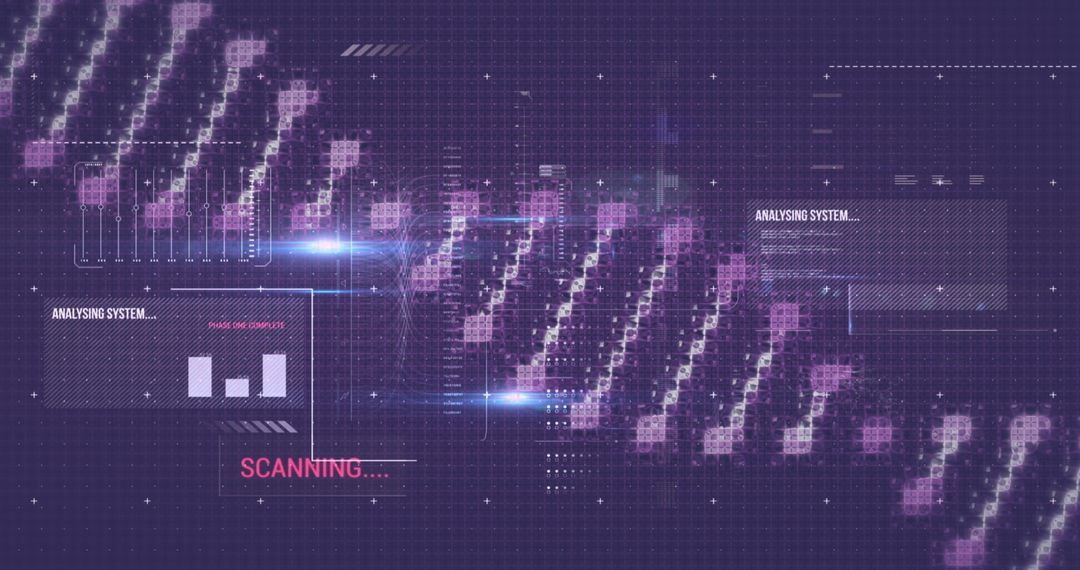 Futuristic Digital DNA Analysis Concept