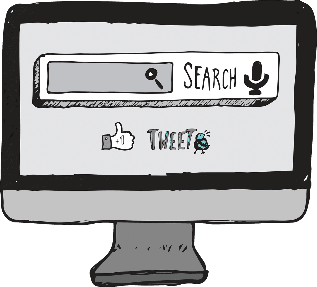 Digital Computer with Search Bar on Transparent Background - Download Free Stock Images Pikwizard.com