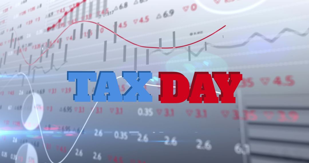 Tax Day Concept Over Financial Data Visualization