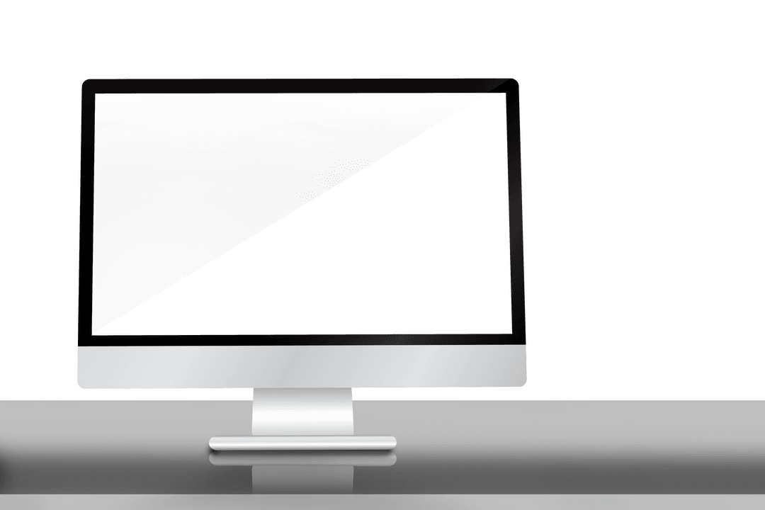 Transparent Modern Desktop Computer on Stylish Work Desk