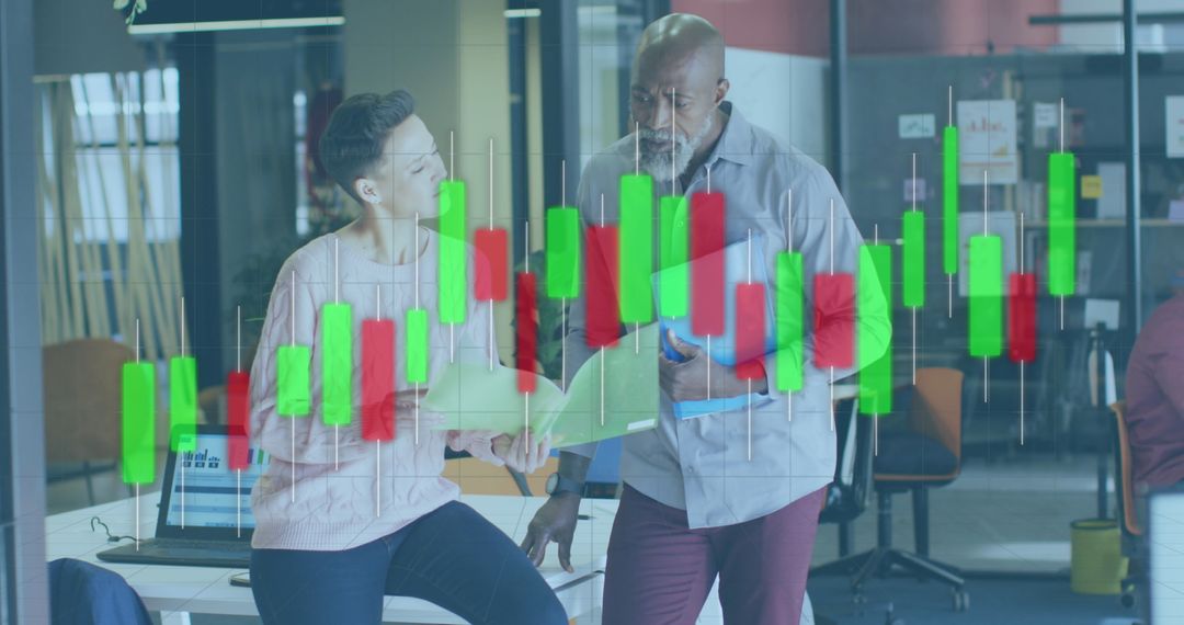 Diverse Business Team Analyzing Stock Market Data