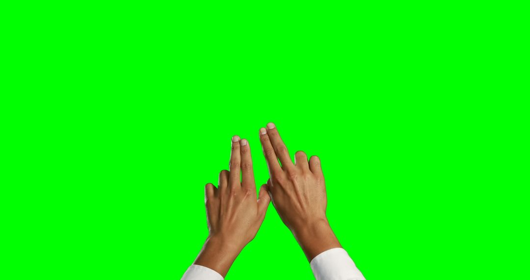 Gesturing Hands with Green Background for Chroma Key Compositing - Free Images, Stock Photos and Pictures on Pikwizard.com