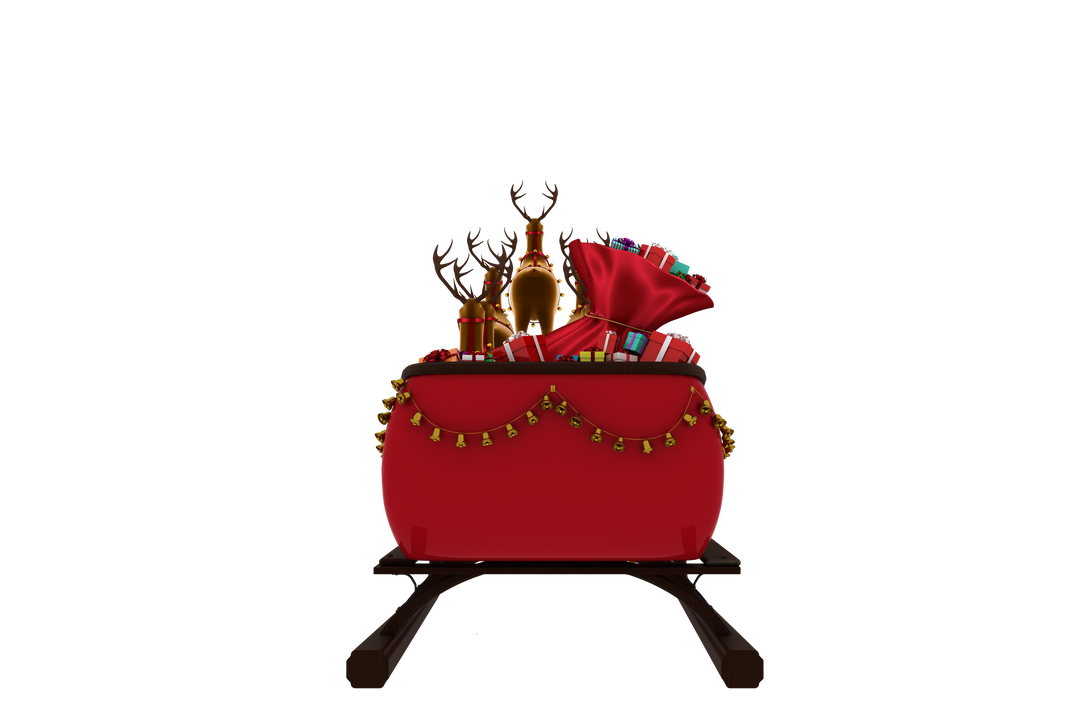 Transparent Reindeer Pulling Festive Sled Loaded With Christmas Gifts - Download Free Stock Images Pikwizard.com