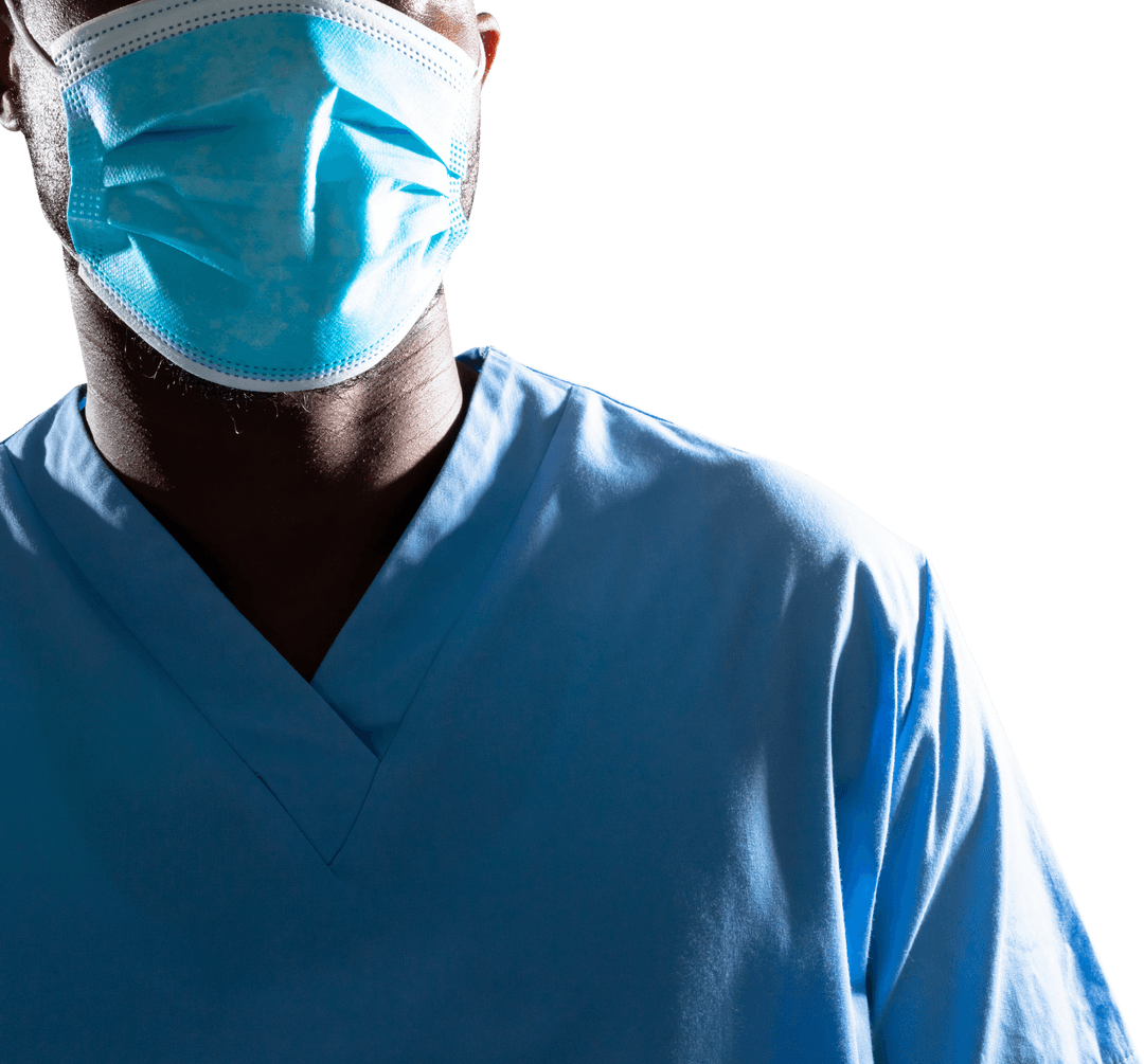 Transparent Background Medical Worker Wearing Face Mask