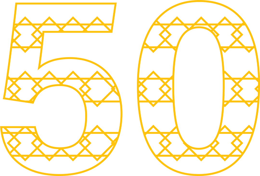 Transparent Illustration of Yellow Birthday Number Fifty