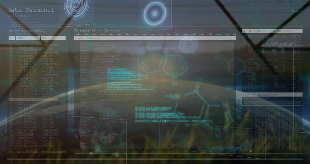 Futuristic Holographic Interface Displayed in Scenic Grass Field