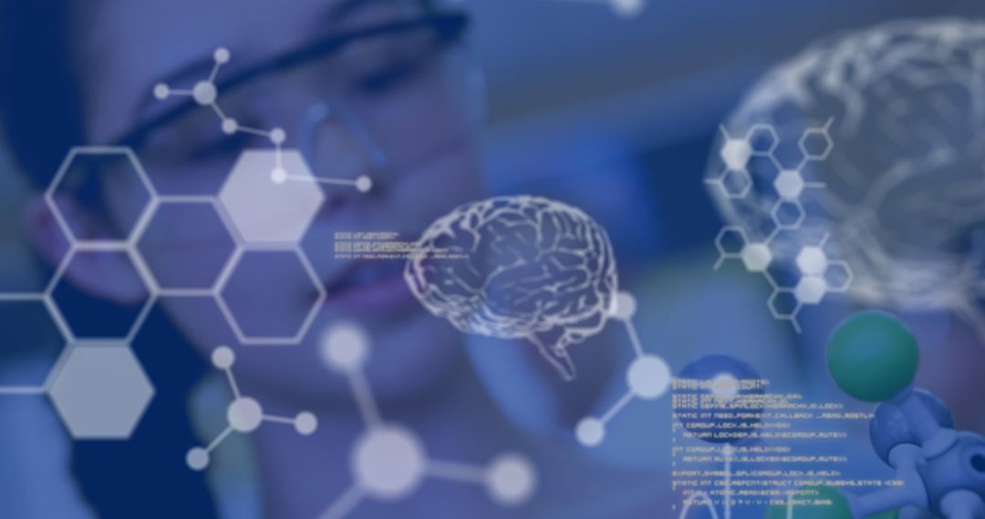 Female Scientist Working on Brain Data and AI Research