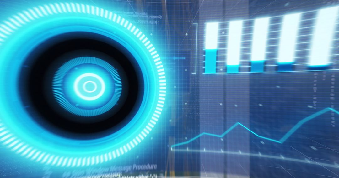 Futuristic Digital Interface Dashboard with Glowing Graphics