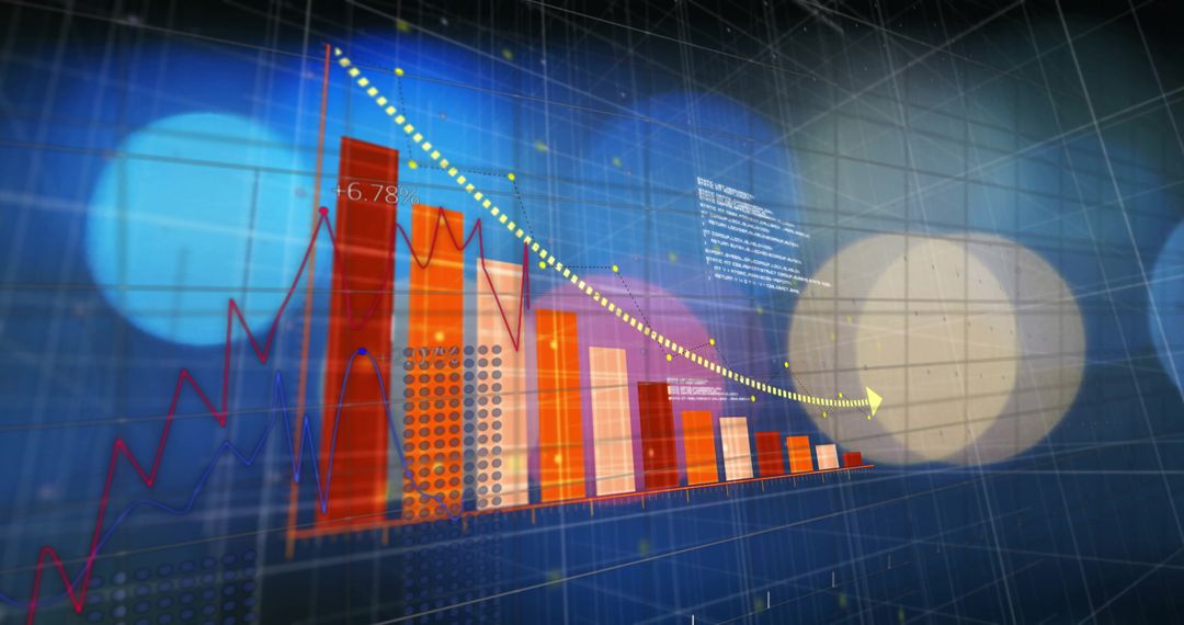Data Visualization Illustrating Market Trends with Graphs and Charts