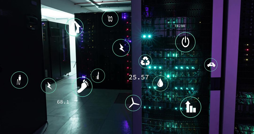 Virtual Ecology Icons Integrated with Server Room Technology