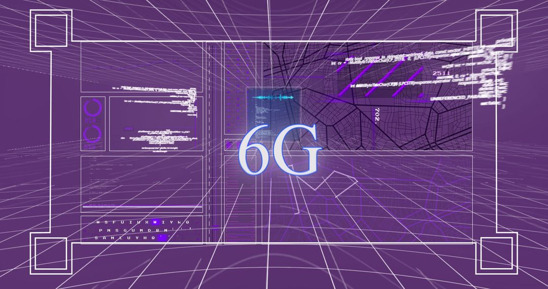6G Technology Digital Interface Blueprint Concept