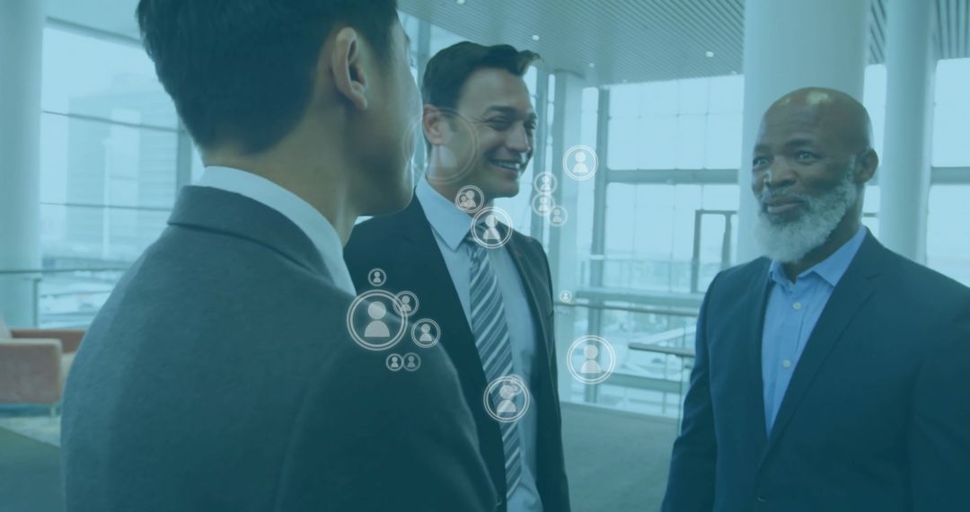 Diverse Business Professionals Networking with Digital Connections