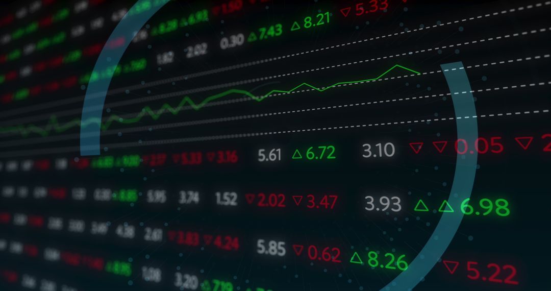 Digital Display of Stock Market Graph and Data with Interface