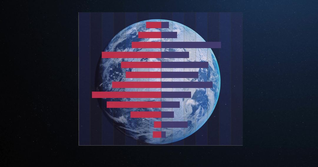 Digital Data Processing Over Planet Earth Abstract Design