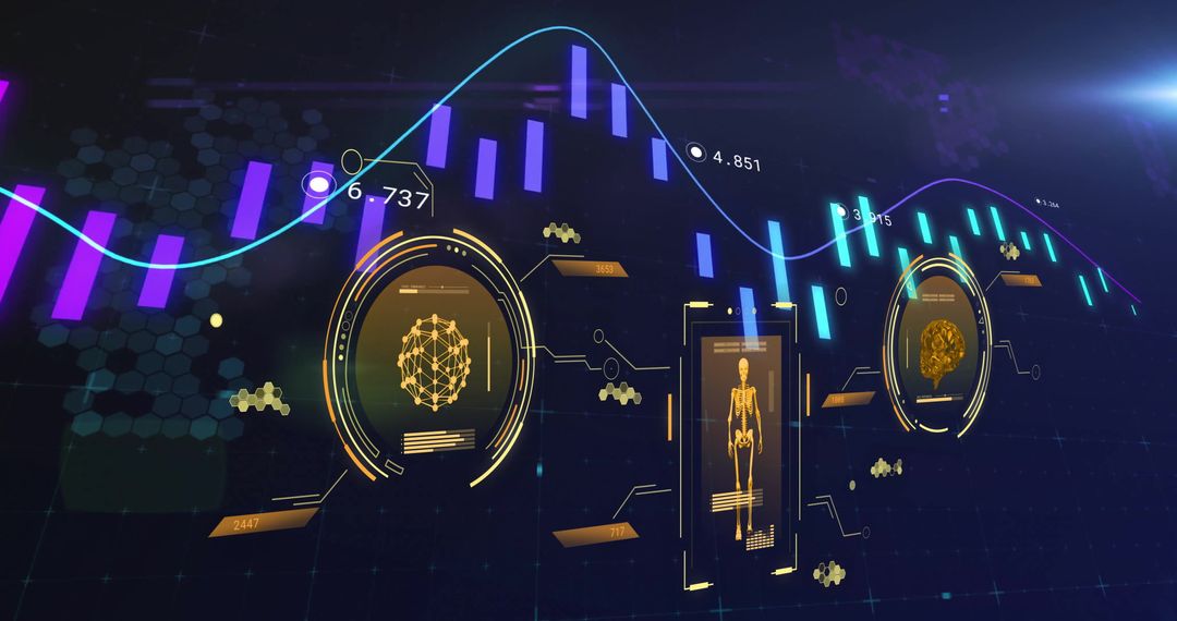 Futuristic Digital Interface with Scientific Data