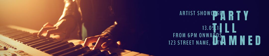 Live music event promotion with keyboard performer