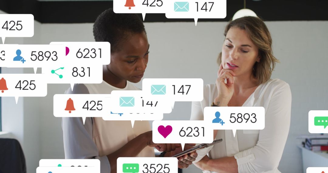 Women Analyzing Data with Social Media Analytics