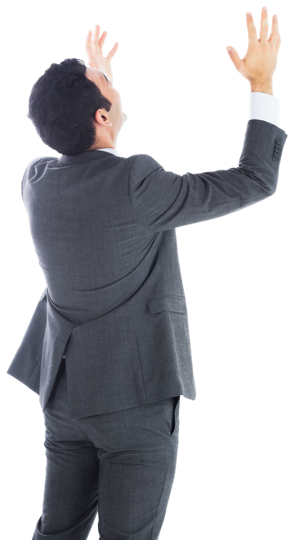 Biracial Businessman Celebrating Raising Hands Transparent Background - Download Free Stock Images Pikwizard.com