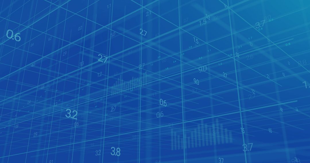 Digital Financial Data over Blue Abstract Background