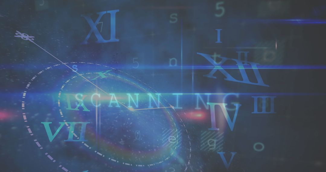 Futuristic Digital Interface with Floating Numerals