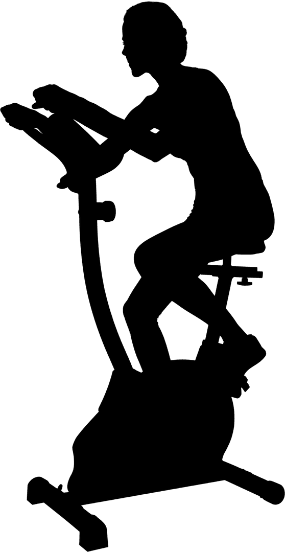 Transparent Woman Drinking Water During Workout on Exercise Machine