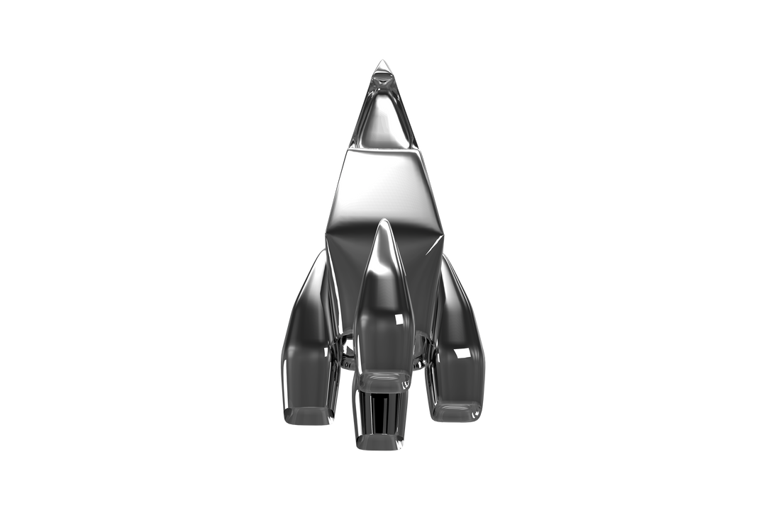 Transparent Silver Toy Rocket with Sleek Metal Finish - Download Free Stock Images Pikwizard.com