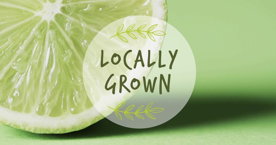 Locally Grown Fresh Lime on Green Background