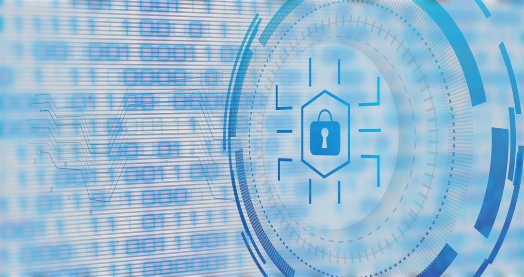 Futuristic Digital Security Interface with Padlock Symbol